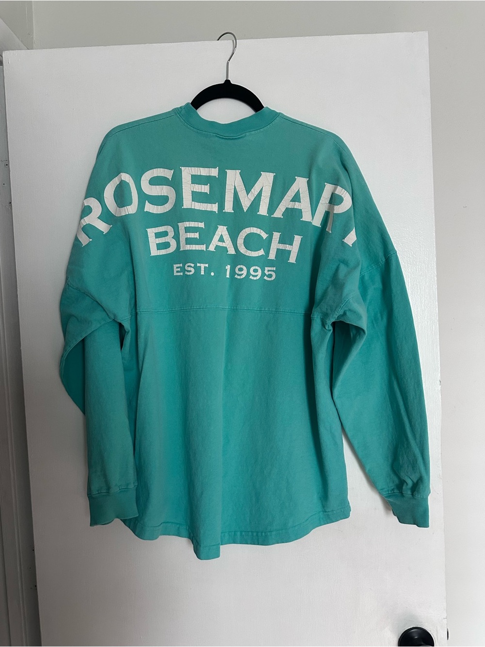 Rosemary Beach Long-Sleeve Crewneck Shirt in Teal Green